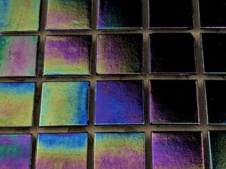 225 Full Sheet Black Iridescent 20mm Mosaic Tiles