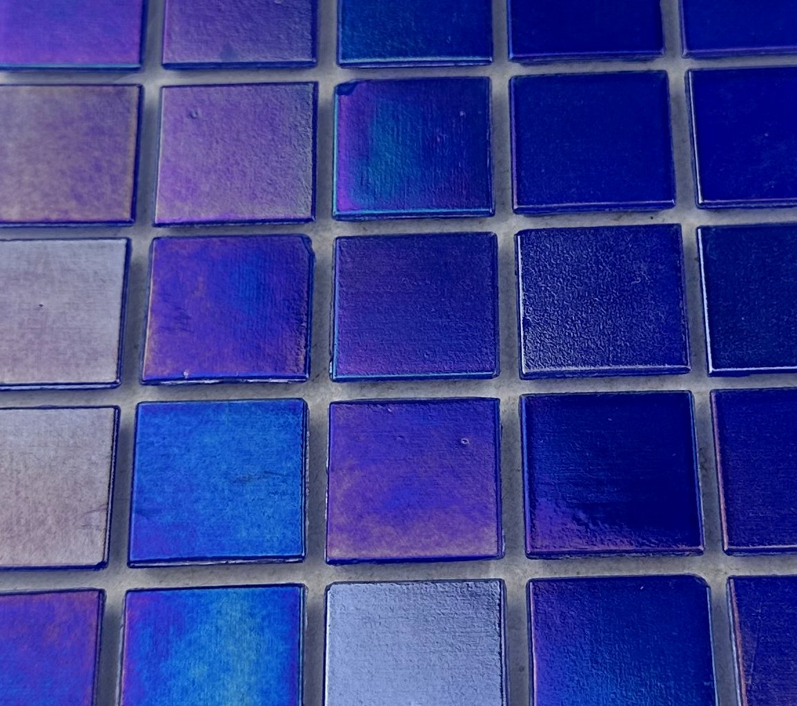 225 Full Sheet Dark Blue Iridescent 20mm Mosaic Tiles