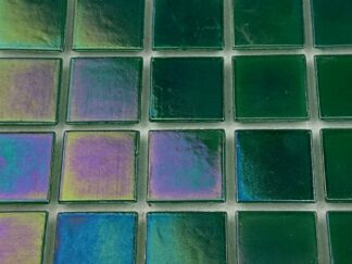 225 Full Sheet Green Iridescent 20mm Mosaic Tiles