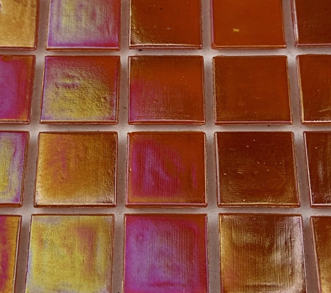 25 Sheet Orange Iridescent 20mm Mosaic Tiles