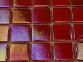 225 Full Sheet Red Iridescent 20mm Mosaic Tiles