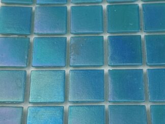 25 Sheet Rich Turquoise Iridescent 20mm Mosaic Tiles