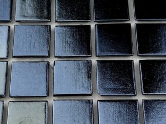 225 Full Sheet Shiny Black Iridescent 20mm Mosaic Tiles