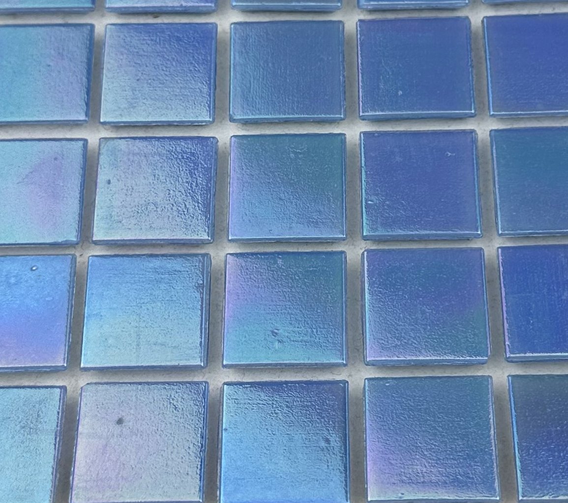 25 Sheet Sky Blue Iridescent 20mm Mosaic Tiles